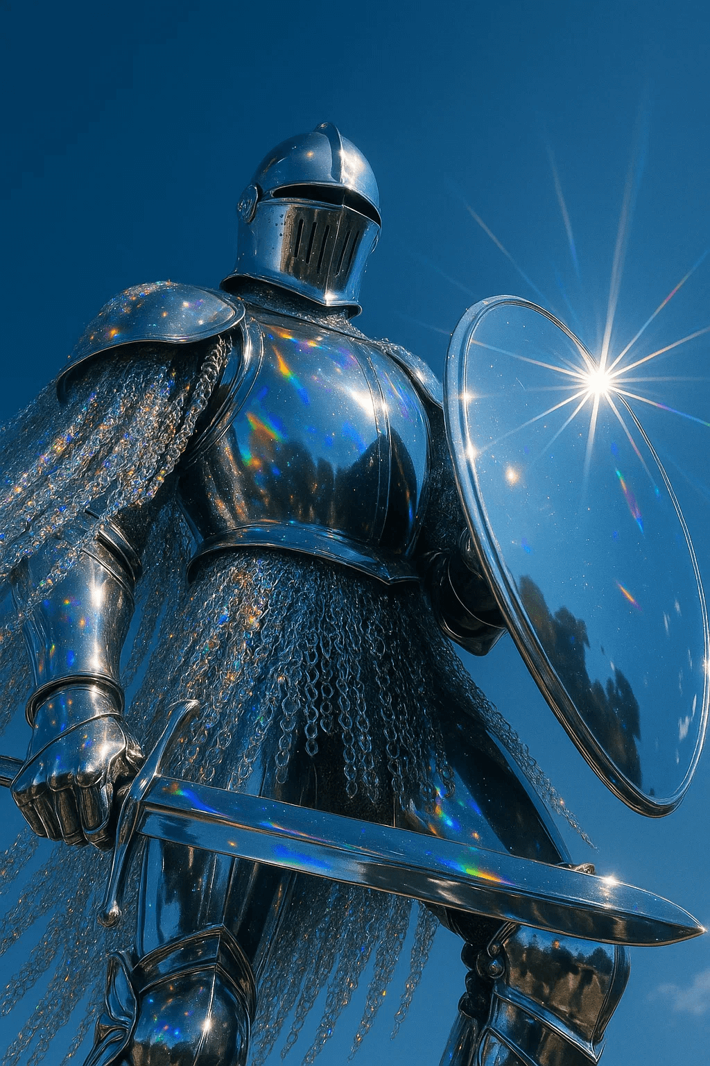 Stylized creature with Colombian flag and diamond pendant